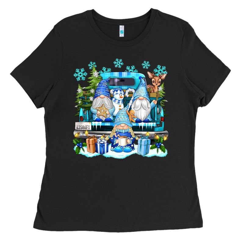 Snowman Gnome Truck Ladies Tee by texasbilliewilder | Teevron