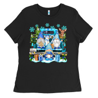 Black snowman gnome truck Ladies Tee - texasbilliewilder