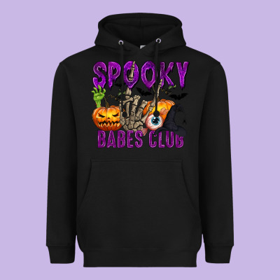 Spooky Babes Club Heavyweight Hoodie Designed By Texasbilliewilder
