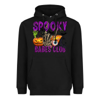Black Spooky babes club Heavyweight Hoodie - texasbilliewilder