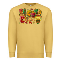 Antique Gold Fiesta with taco, nacho, souce Premium Sweatshirt - NancyCooperArtShop