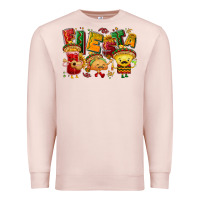 Pale Pink Fiesta with taco, nacho, souce Premium Sweatshirt - NancyCooperArtShop