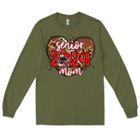 Army Green senior 2024 mom football Long Sleeve Tee - MaliasSmallBusiness