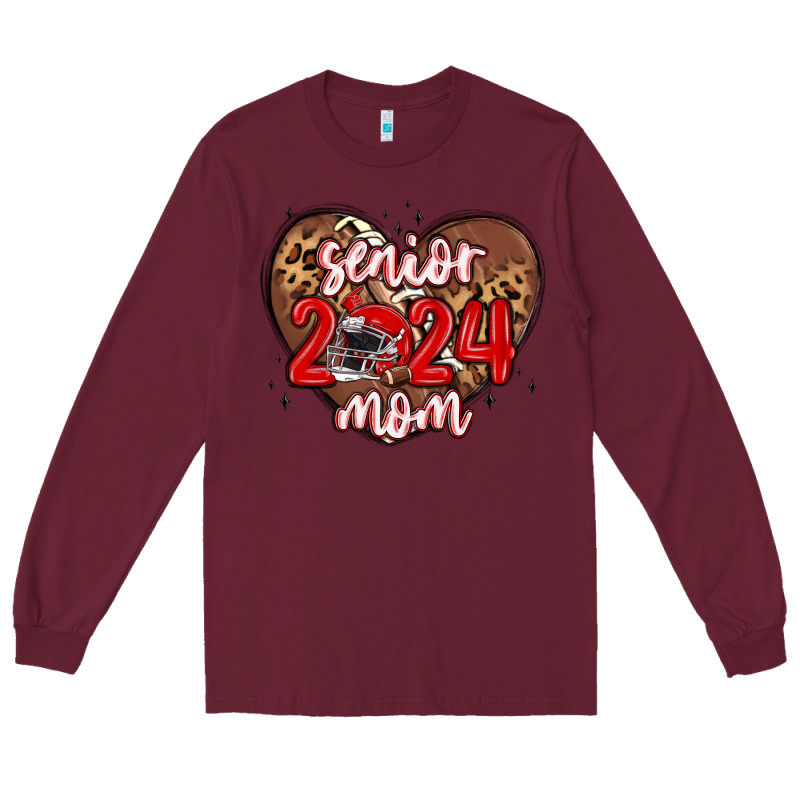 Senior 2024 Mom Football Long Sleeve Tee by MaliasSmallBusiness | Teevron