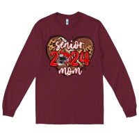 Burgundy senior 2024 mom football Long Sleeve Tee - MaliasSmallBusiness