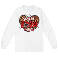 White senior 2024 mom football Long Sleeve Tee - MaliasSmallBusiness