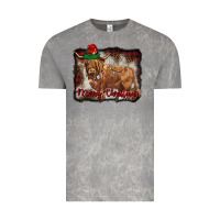 Cloud Rock merry christmas highland cow Vintage Tee - BarkalooDesign