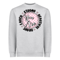 Heather Grey you are strong Heavyweight Sweatshirt - MaliasSmallBusiness