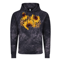 Cloud Black sunflower leopard patch Vintage Hoodie - AdoDesignShop