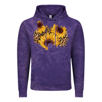 Cloud Purple sunflower leopard patch Vintage Hoodie - AdoDesignShop