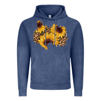 Vintage Denim sunflower leopard patch Vintage Hoodie - AdoDesignShop