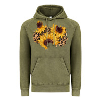 Vintage Olive sunflower leopard patch Vintage Hoodie - AdoDesignShop