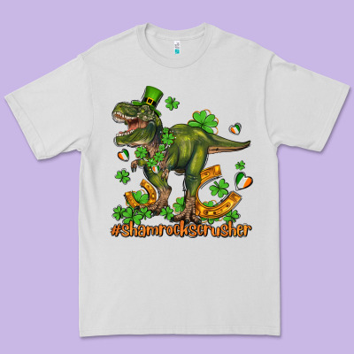 Shamrockscrusher T Rex And Horseshoe Premium Tee Designed By Adodesignshop