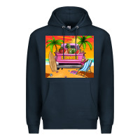 Navy summer truck Premium Hoodie - TumblerDesignByShophia