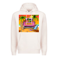 Pale Pink summer truck Premium Hoodie - TumblerDesignByShophia