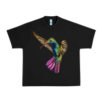 Black Flying Ruby Throated Hummingbird Urban Heavy Tee - LillyAllenDesigns