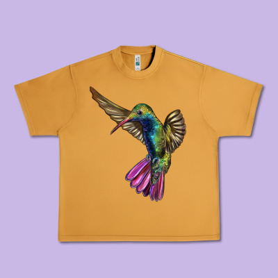 Flying Ruby Throated Hummingbird Urban Heavy Tee Designed By Lillyallendesigns