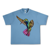 Pebble Blue Flying Ruby Throated Hummingbird Urban Heavy Tee - LillyAllenDesigns