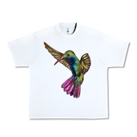 White Flying Ruby Throated Hummingbird Urban Heavy Tee - LillyAllenDesigns