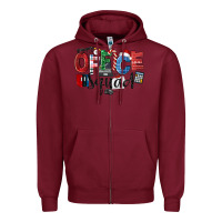 Burgundy Office Squad Christmas Zipper Hoodie - LillyAllenDesigns