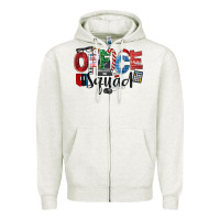 Oatmeal Heather Office Squad Christmas Zipper Hoodie - LillyAllenDesigns