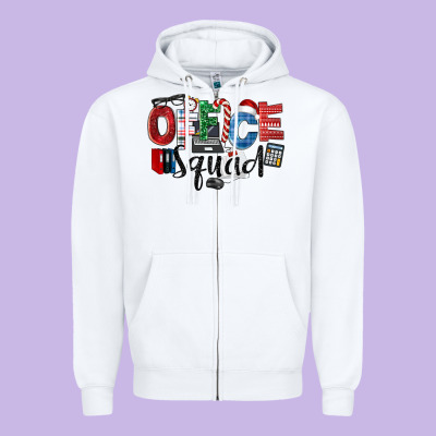 Office Squad Christmas Zipper Hoodie Designed By Lillyallendesigns