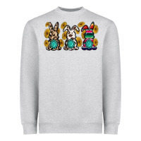 Heather Grey western bunny Heavyweight Sweatshirt - MaliasSmallBusiness