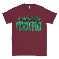 Burgundy one lucky mama Classic Tee - MaliasSmallBusiness