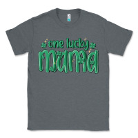 Charcoal Heather one lucky mama Classic Tee - MaliasSmallBusiness