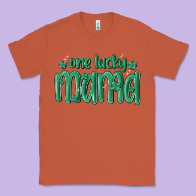One Lucky Mama Classic Tee Designed By Maliassmallbusiness