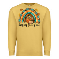 Antique Gold Happy Fall Y'all Premium Sweatshirt - texasbilliewilder