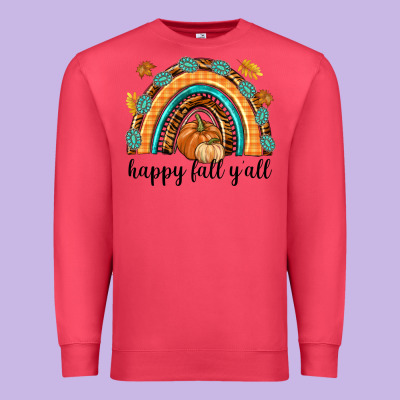 Happy Fall Y'all Premium Sweatshirt Designed By Texasbilliewilder