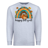 Heather Grey Happy Fall Y'all Premium Sweatshirt - texasbilliewilder