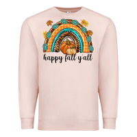 Pale Pink Happy Fall Y'all Premium Sweatshirt - texasbilliewilder
