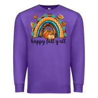 Purple Happy Fall Y'all Premium Sweatshirt - texasbilliewilder