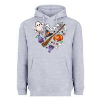 Heather Grey love hallowen Heavyweight Hoodie - NancyCooperArtShop