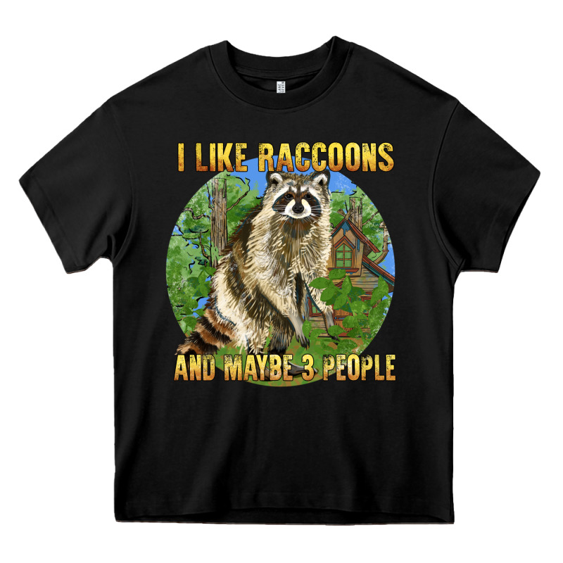 I Like Raccoons And 3 People Heavy Core Tee by BarkalooDesign | Teevron