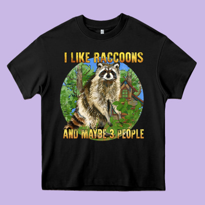 I Like Raccoons And 3 People Heavy Core Tee Designed By Barkaloodesign