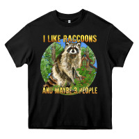 Black i like raccoons and 3 people Heavy Core Tee - BarkalooDesign