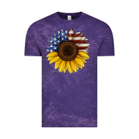 Cloud Purple american flag sunflower Vintage Tee - Jasminsmagicworld