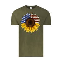 Vintage Olive american flag sunflower Vintage Tee - Jasminsmagicworld