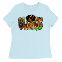 Baby Blue Black is beautiful juneteenth Ladies Tee - Zillion Design Studio