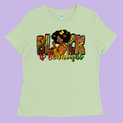 Black Is Beautiful Juneteenth Ladies Tee Designed By Zillion Design Studio