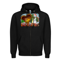 Black Christmas Snowman Zipper Hoodie - LillyAllenDesigns