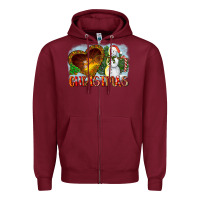 Burgundy Christmas Snowman Zipper Hoodie - LillyAllenDesigns