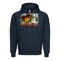 Navy Christmas Snowman Zipper Hoodie - LillyAllenDesigns