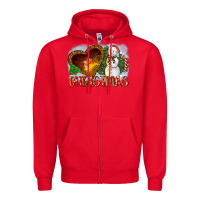 Red Christmas Snowman Zipper Hoodie - LillyAllenDesigns