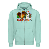 Seafoam Christmas Snowman Zipper Hoodie - LillyAllenDesigns