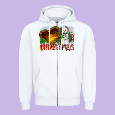 Christmas Snowman Zipper Hoodie Designed By Lillyallendesigns