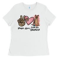 White peace love german shepherd Ladies Tee - JahusDesignShop